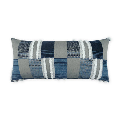 D.V. KAP HOME   12" x 24" Outdoor Mickey Lumbar Pillow - Indigo Geometric, Modern, Global    - OD-472-I-1224