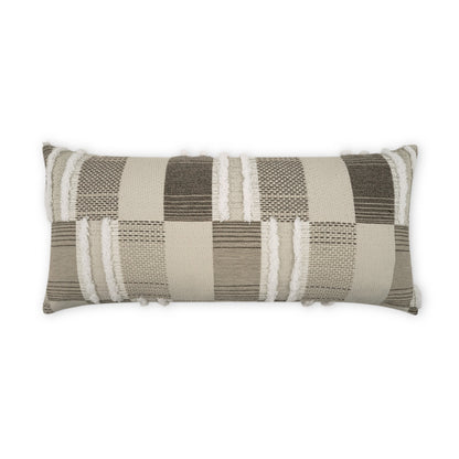 D.V. KAP HOME   12" x 24" Outdoor Mickey Lumbar Pillow - Taupe Geometric, Modern, Global    - OD-472-T-1224