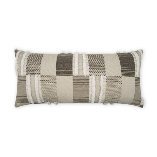 D.V. KAP HOME   12" x 24" Outdoor Mickey Lumbar Pillow - Taupe Geometric, Modern, Global    - OD-472-T-1224