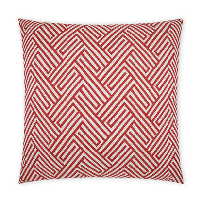 D.V. KAP HOME   22" x 22" Outdoor Mandros Pillow - Coral Chevron, Geometric, Traditional    - OD-475-C-2222