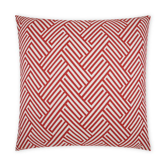D.V. KAP HOME   22" x 22" Outdoor Mandros Pillow - Coral Chevron, Geometric, Traditional    - OD-475-C-2222