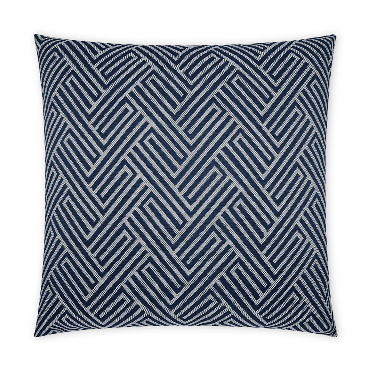D.V. KAP HOME   22" x 22" Outdoor Mandros Pillow - Navy Chevron, Geometric, Traditional    - OD-475-N-2222