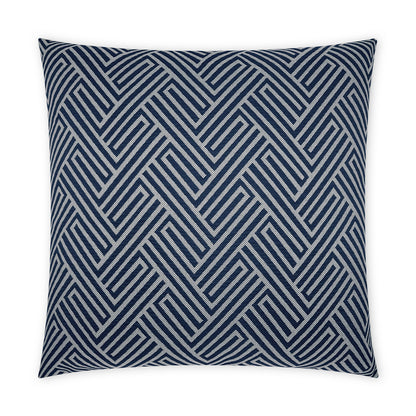 D.V. KAP HOME   22" x 22" Outdoor Mandros Pillow - Navy Chevron, Geometric, Traditional    - OD-475-N-2222