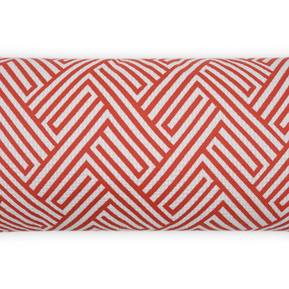 D.V. KAP HOME   12" x 24" Outdoor Mandros Lumbar Pillow - Coral Chevron, Geometric, Traditional    - OD-476-C-1224