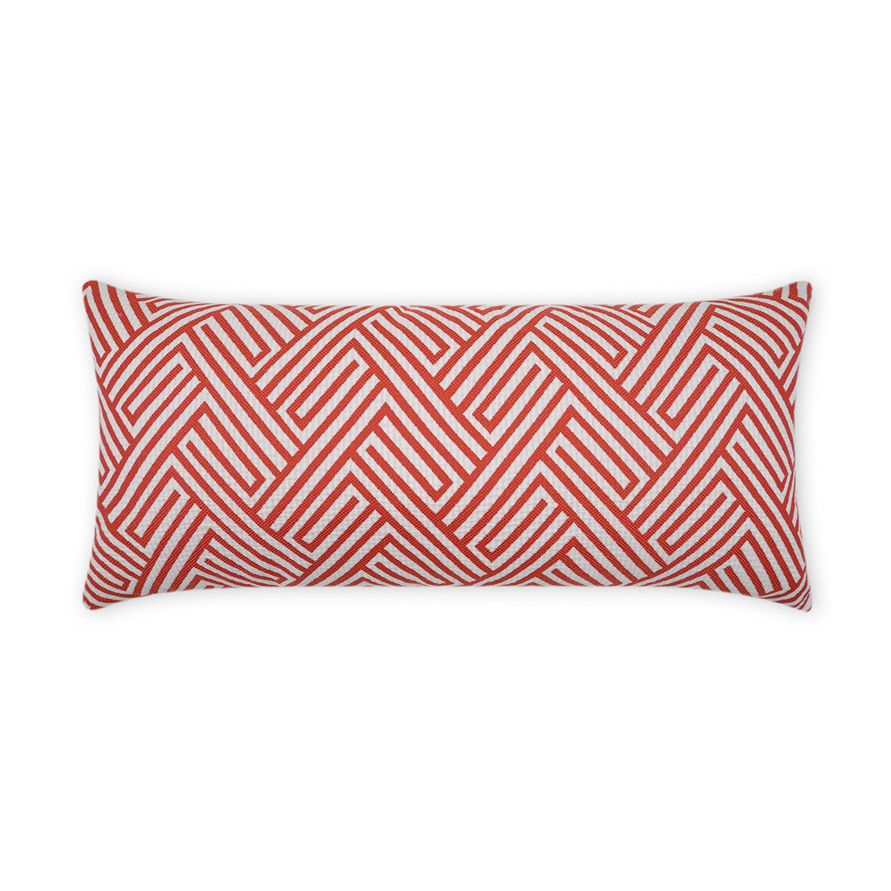 D.V. KAP HOME   12" x 24" Outdoor Mandros Lumbar Pillow - Coral Chevron, Geometric, Traditional    - OD-476-C-1224