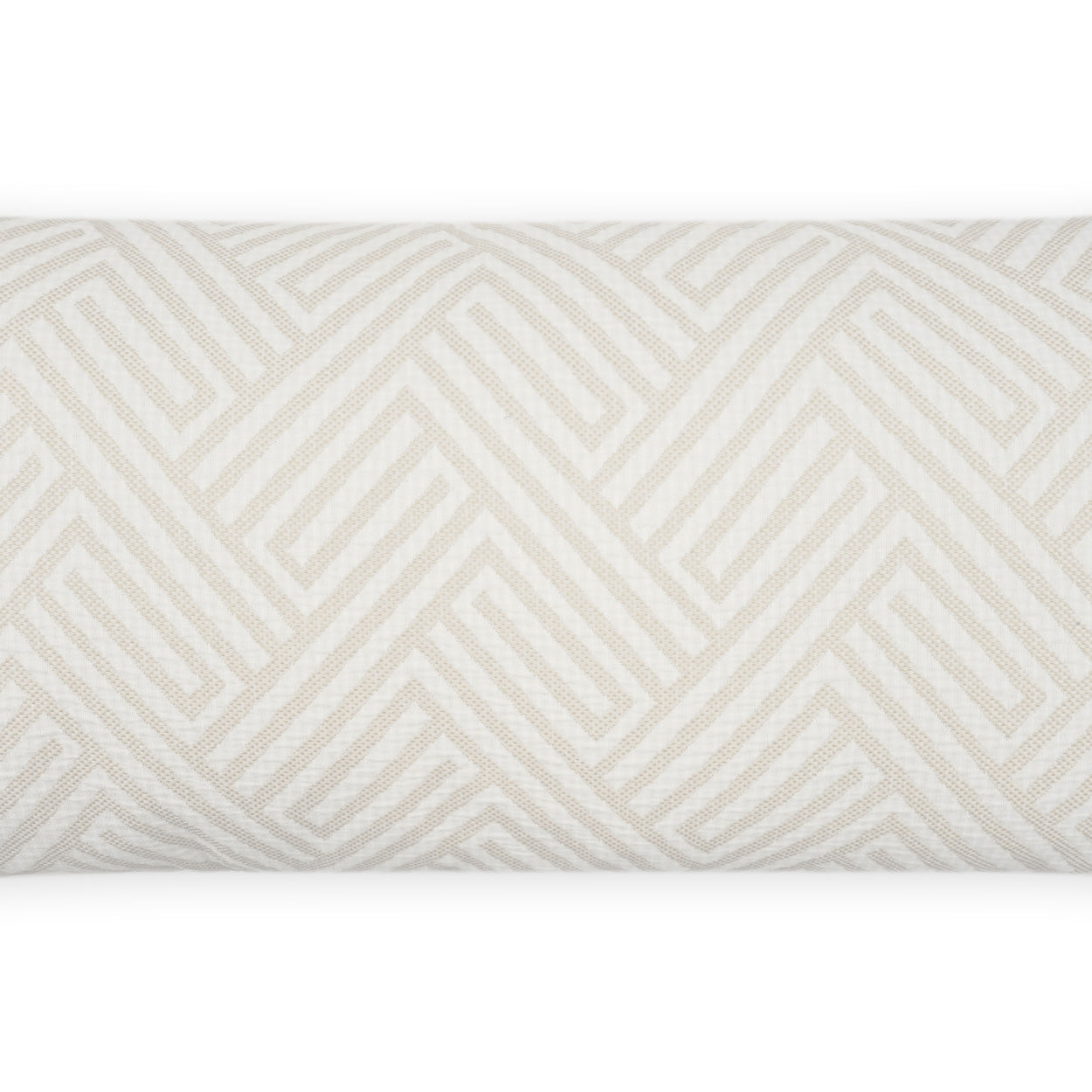 D.V. KAP HOME   12" x 24" Outdoor Mandros Lumbar Pillow - Ivory Chevron, Geometric, Traditional    - OD-476-I-1224