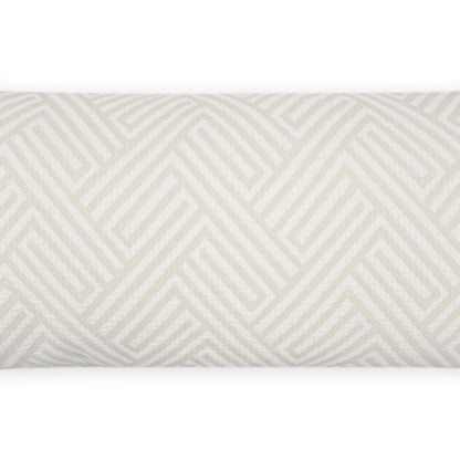 D.V. KAP HOME   12" x 24" Outdoor Mandros Lumbar Pillow - Ivory Chevron, Geometric, Traditional    - OD-476-I-1224