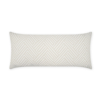 D.V. KAP HOME   12" x 24" Outdoor Mandros Lumbar Pillow - Ivory Chevron, Geometric, Traditional    - OD-476-I-1224