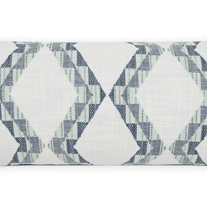 D.V. KAP HOME   12" x 24" Outdoor Toshi Lumbar Pillow - Azure Geometric, Global     - OD-478-A-1224
