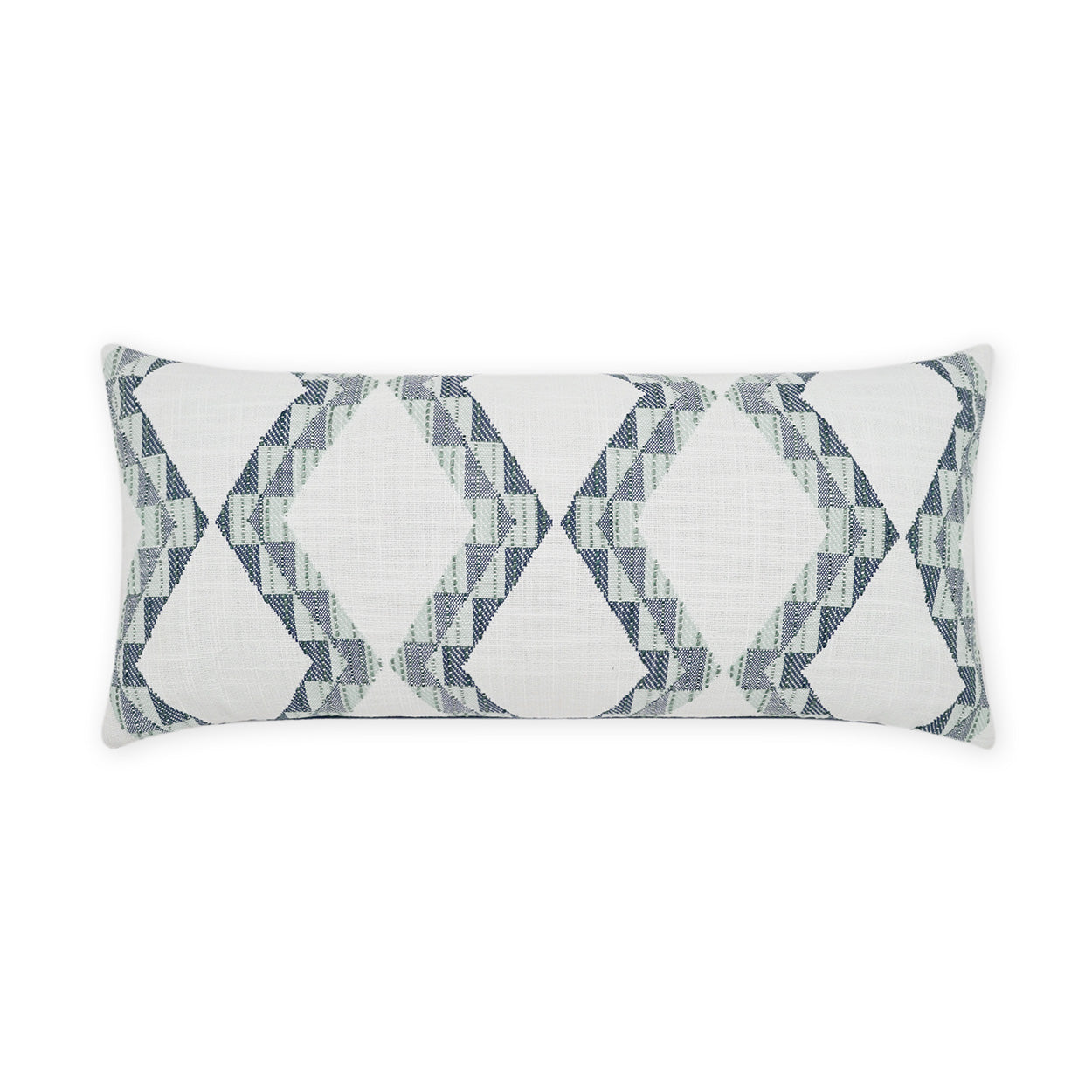 D.V. KAP HOME   12" x 24" Outdoor Toshi Lumbar Pillow - Azure Geometric, Global     - OD-478-A-1224