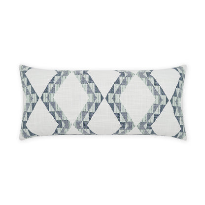 D.V. KAP HOME   12" x 24" Outdoor Toshi Lumbar Pillow - Azure Geometric, Global     - OD-478-A-1224