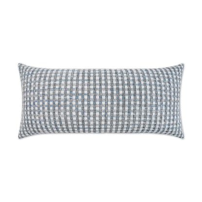 D.V. KAP HOME   12" x 24" Outdoor Heart Stone Lumbar Pillow - Blue Farmhouse, Beach    - OD-480-B-1224