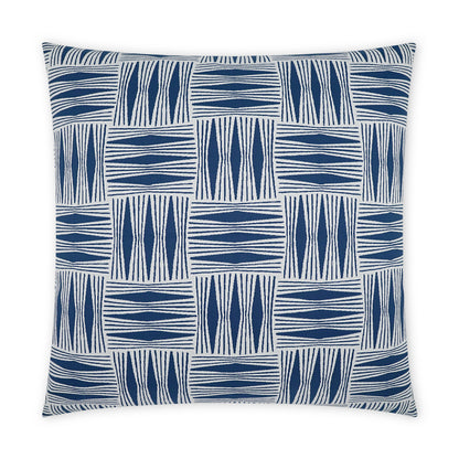 D.V. KAP HOME   22" x 22" Outdoor Kizomba Pillow - Blue Global, Geometric    - OD-481-B-2222