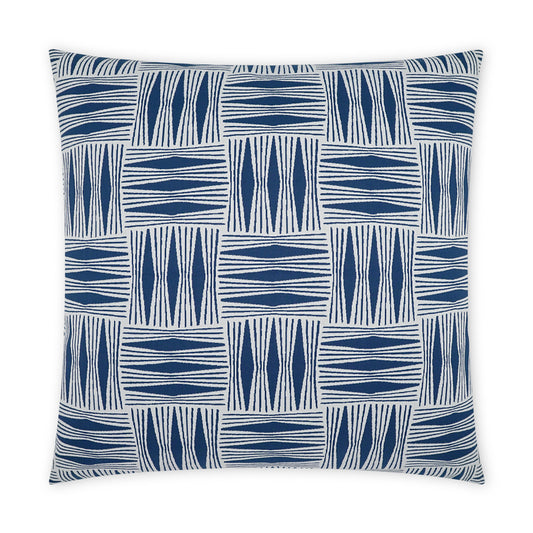 D.V. KAP HOME   22" x 22" Outdoor Kizomba Pillow - Blue Global, Geometric    - OD-481-B-2222