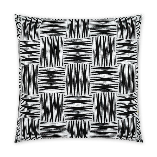 D.V. KAP HOME   22" x 22" Outdoor Kizomba Pillow - Ebony Global, Geometric    - OD-481-E-2222