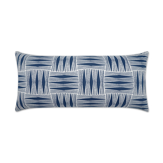 D.V. KAP HOME   12" x 24" Outdoor Kizomba Lumbar Pillow - Blue Global, Geometric    - OD-482-B-1224