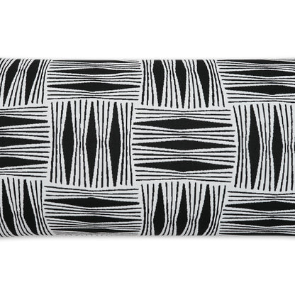 D.V. KAP HOME   12" x 24" Outdoor Kizomba Lumbar Pillow - Ebony Global, Geometric    - OD-482-E-1224