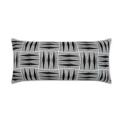D.V. KAP HOME   12" x 24" Outdoor Kizomba Lumbar Pillow - Ebony Global, Geometric    - OD-482-E-1224
