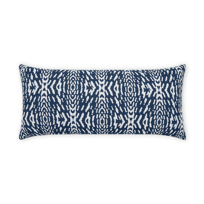 D.V. KAP HOME   12" x 24" Outdoor Riff Lumbar Pillow - Blue Global    - OD-484-B-1224