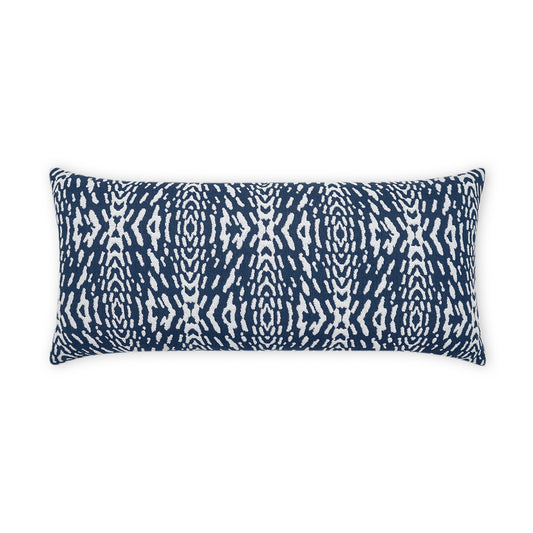 D.V. KAP HOME   12" x 24" Outdoor Riff Lumbar Pillow - Blue Global    - OD-484-B-1224