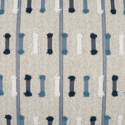 D.V. KAP HOME   22" x 22" Outdoor Tassel Stripe Pillow - Blue Global, Stripes    - OD-485-B-2222