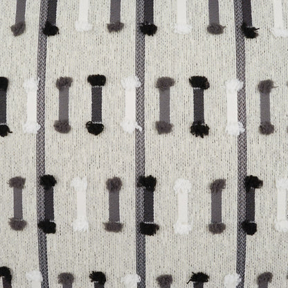 D.V. KAP HOME   12" x 24" Outdoor Tassel Stripe Lumbar Pillow - Grey Global, Stripes    - OD-486-G-1224
