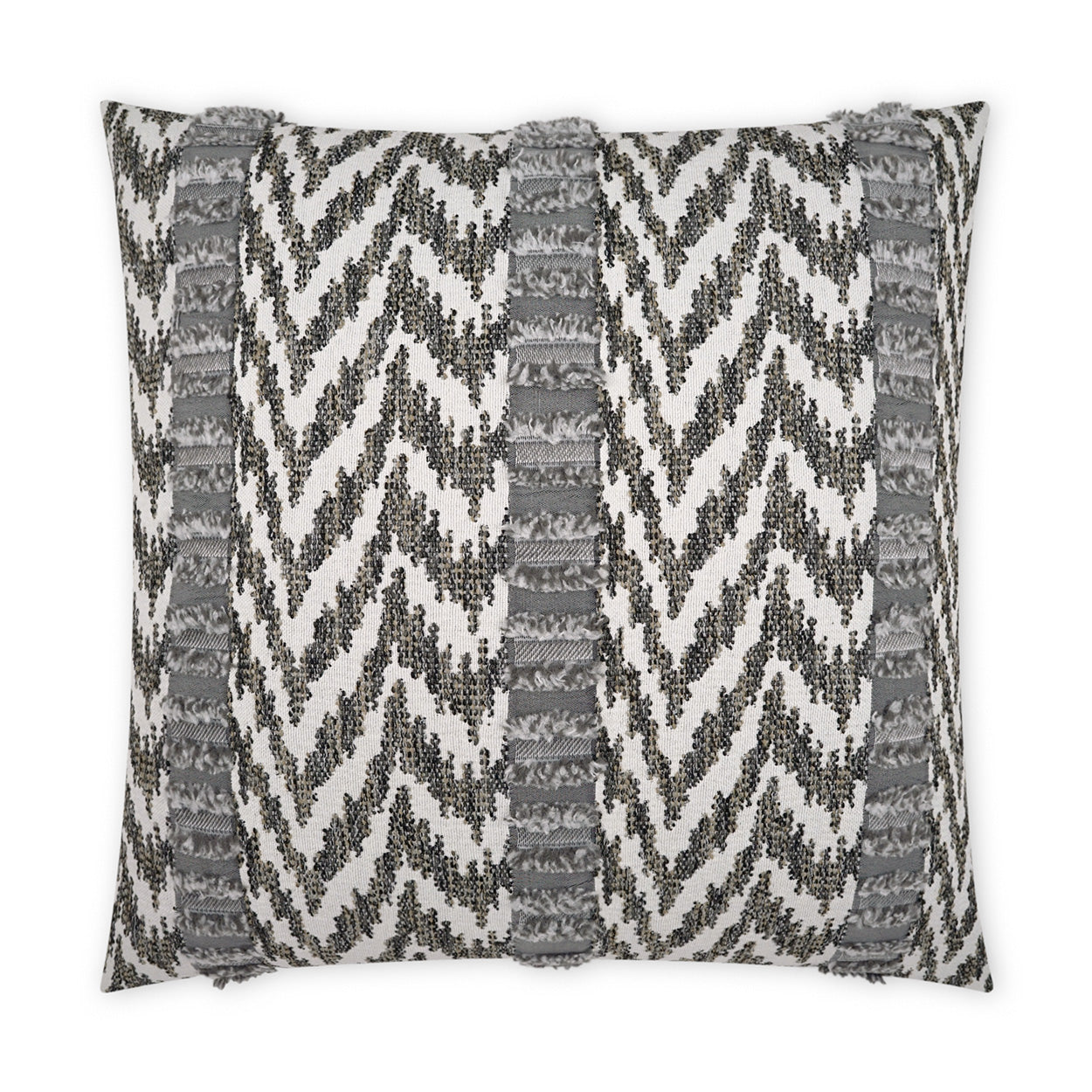 D.V. KAP HOME   22" x 22" Outdoor Indiana Pillow - Grey Global, Chevron    - OD-489-G-2222
