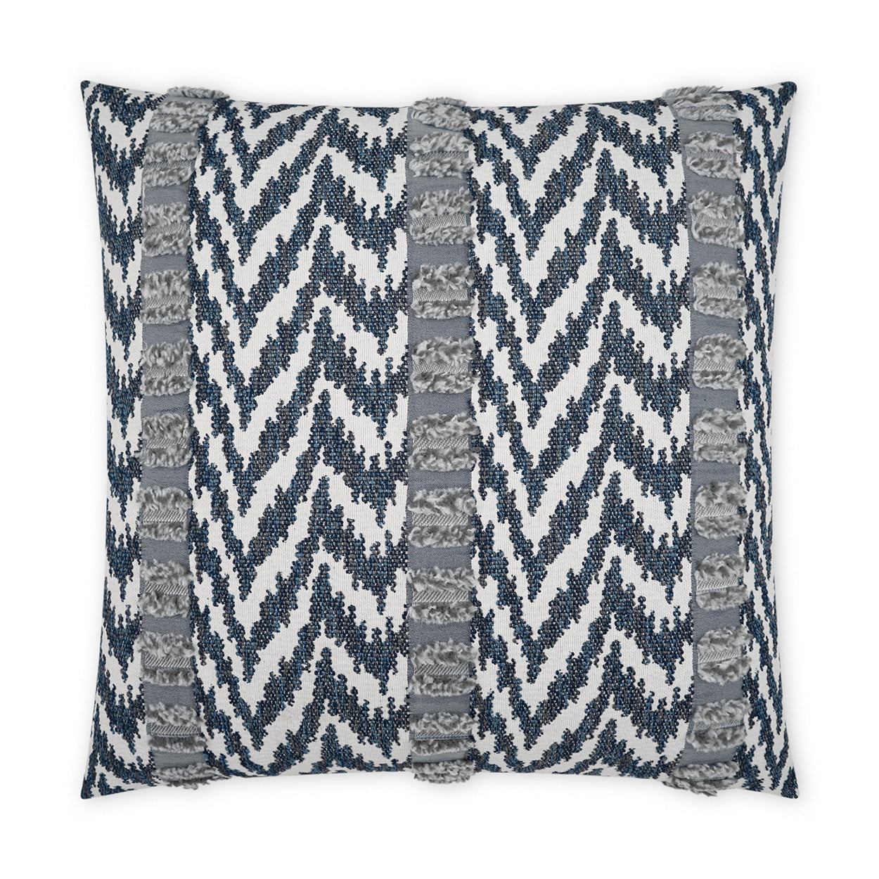 D.V. KAP HOME   22" x 22" Outdoor Indiana Pillow - Indigo Global, Chevron    - OD-489-I-2222