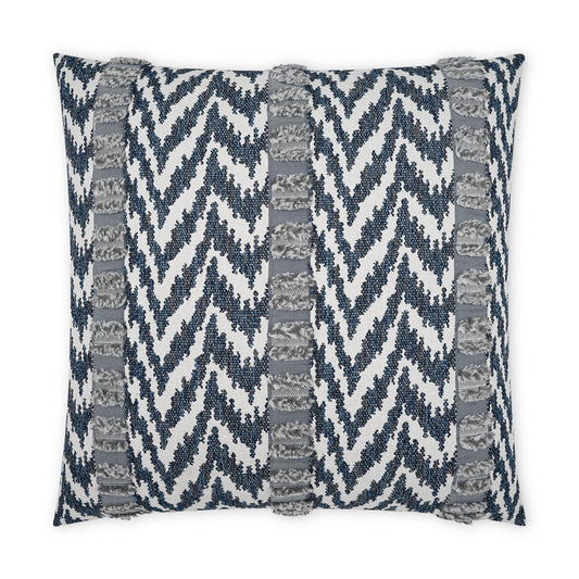 D.V. KAP HOME   22" x 22" Outdoor Indiana Pillow - Indigo Global, Chevron    - OD-489-I-2222
