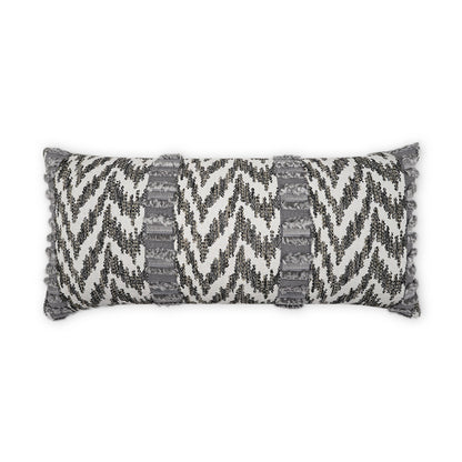 D.V. KAP HOME   12" x 24" Outdoor Indiana Lumbar Pillow - Grey Global, Chevron    - OD-490-G-1224
