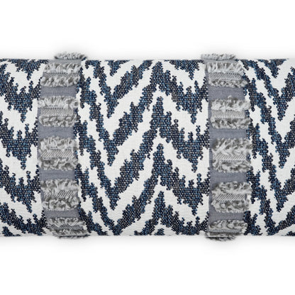 D.V. KAP HOME   12" x 24" Outdoor Indiana Lumbar Pillow - Indigo Global, Chevron    - OD-490-I-1224