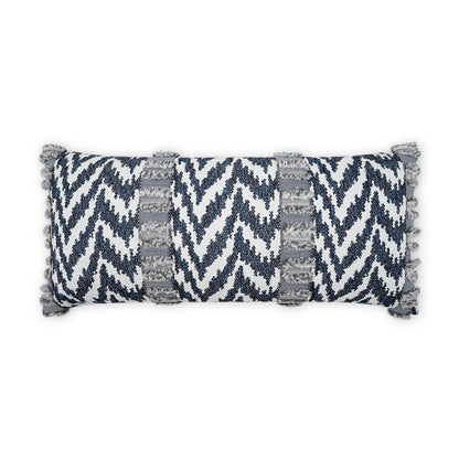 D.V. KAP HOME   12" x 24" Outdoor Indiana Lumbar Pillow - Indigo Global, Chevron    - OD-490-I-1224