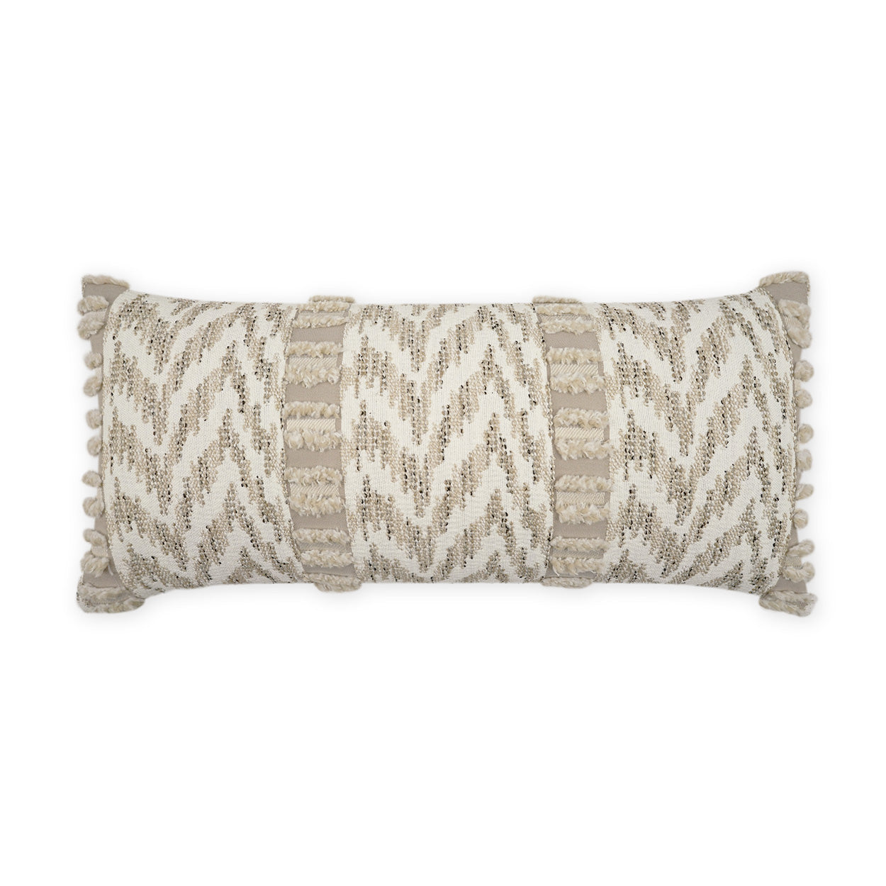 D.V. KAP HOME   12" x 24" Outdoor Indiana Lumbar Pillow - Linen Global, Chevron    - OD-490-L-1224