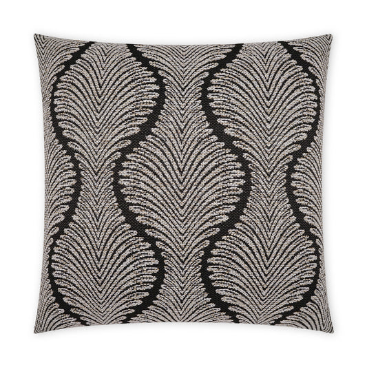 D.V. KAP HOME   22" x 22" Outdoor Palmyra Pillow - Black Global, Traditional, Floral    - OD-491-B-2222