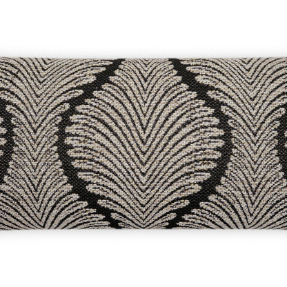 D.V. KAP HOME   12" x 24" Outdoor Palmyra Lumbar Pillow - Black Global, Traditional, Floral    - OD-492-B-1224