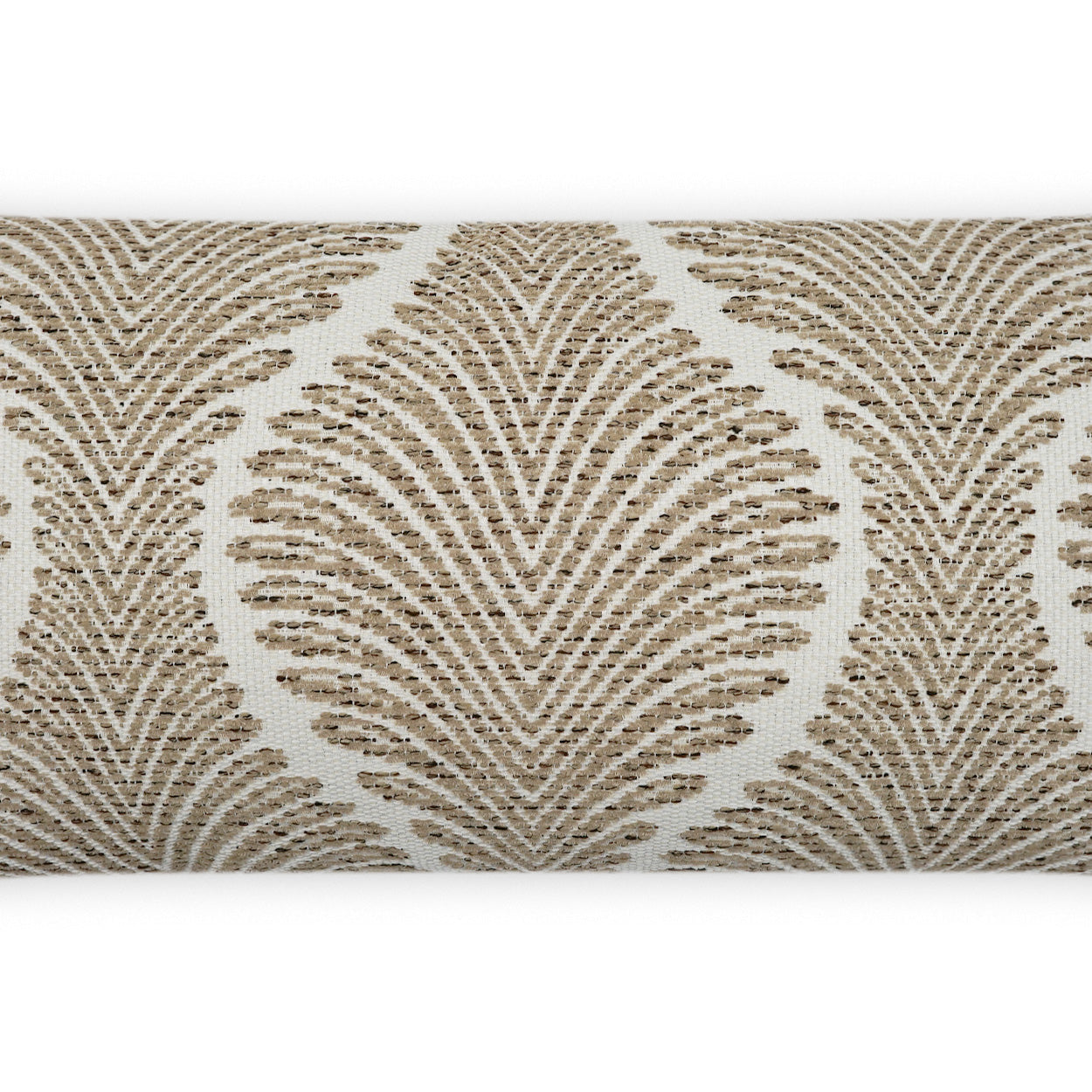 D.V. KAP HOME   12" x 24" Outdoor Palmyra Lumbar Pillow - Taupe Global, Traditional, Floral    - OD-492-T-1224