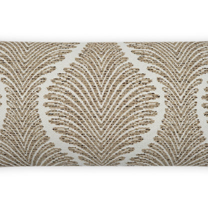 D.V. KAP HOME   12" x 24" Outdoor Palmyra Lumbar Pillow - Taupe Global, Traditional, Floral    - OD-492-T-1224