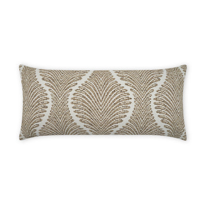 D.V. KAP HOME   12" x 24" Outdoor Palmyra Lumbar Pillow - Taupe Global, Traditional, Floral    - OD-492-T-1224