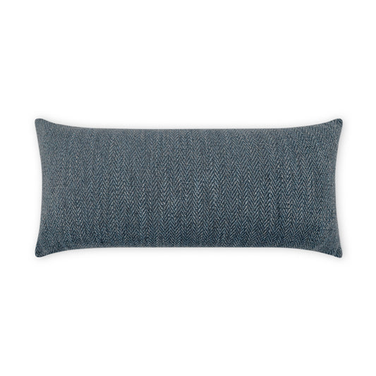 D.V. KAP HOME   12" x 24" Outdoor Stratford Lumbar Pillow - Denim Textured, Solid, Chevron    - OD-496-D-1224