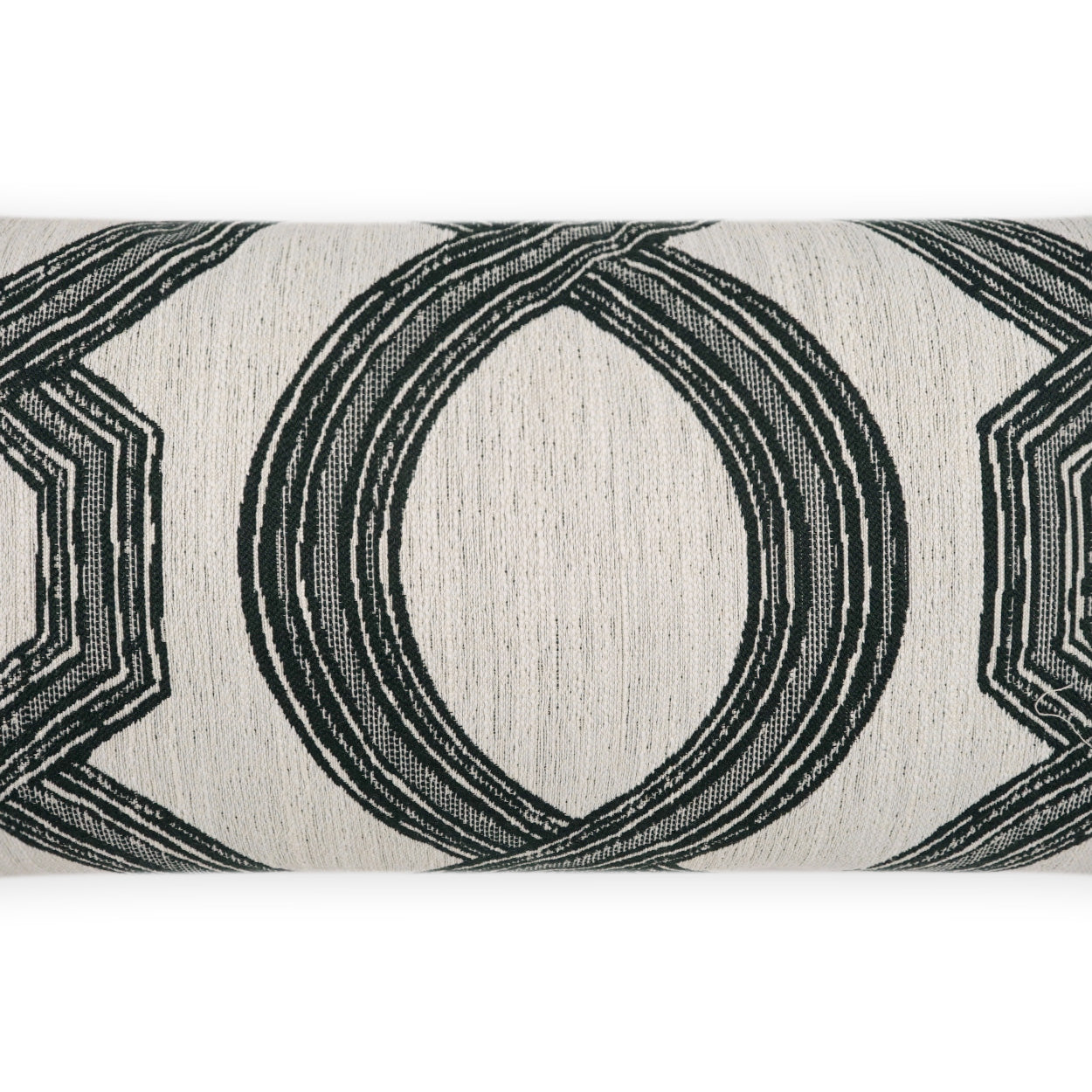 D.V. KAP HOME   12" x 24" Outdoor Evadne Lumbar Pillow - Black Traditional    - OD-500-B-1224