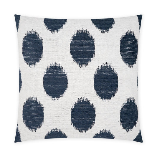 D.V. KAP HOME   22" x 22" Outdoor Vianella Pillow - Indigo Circular - Dots, Transitional    - OD-501-I-2222