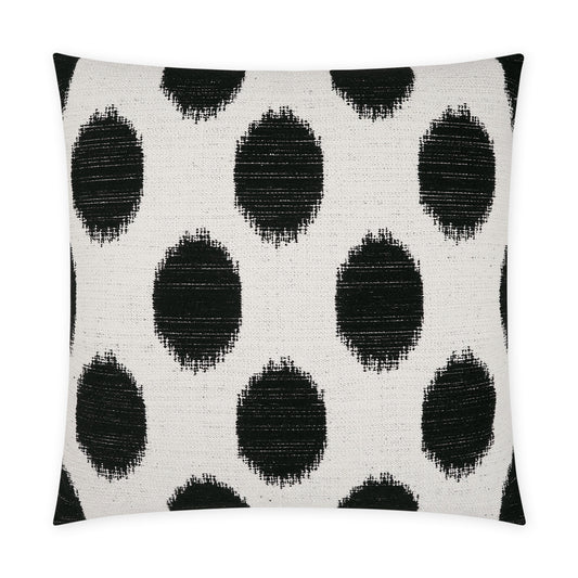 D.V. KAP HOME   22" x 22" Outdoor Vianella Pillow - Tuxedo Circular - Dots, Transitional    - OD-501-T-2222