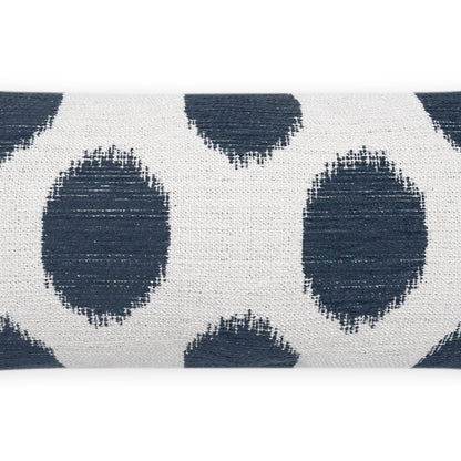 D.V. KAP HOME   12" x 24" Outdoor Vianella Lumbar Pillow - Indigo Circular - Dots, Transitional    - OD-502-I-1224