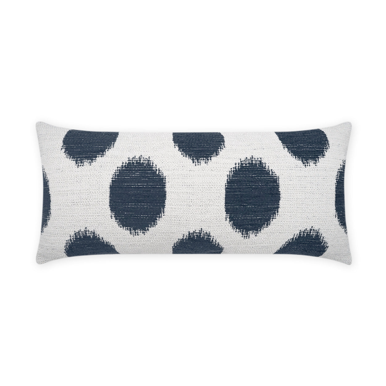 D.V. KAP HOME   12" x 24" Outdoor Vianella Lumbar Pillow - Indigo Circular - Dots, Transitional    - OD-502-I-1224
