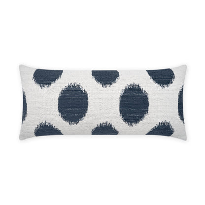 D.V. KAP HOME   12" x 24" Outdoor Vianella Lumbar Pillow - Indigo Circular - Dots, Transitional    - OD-502-I-1224