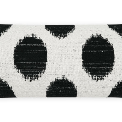 D.V. KAP HOME   12" x 24" Outdoor Vianella Lumbar Pillow - Tuxedo Circular - Dots, Transitional    - OD-502-T-1224