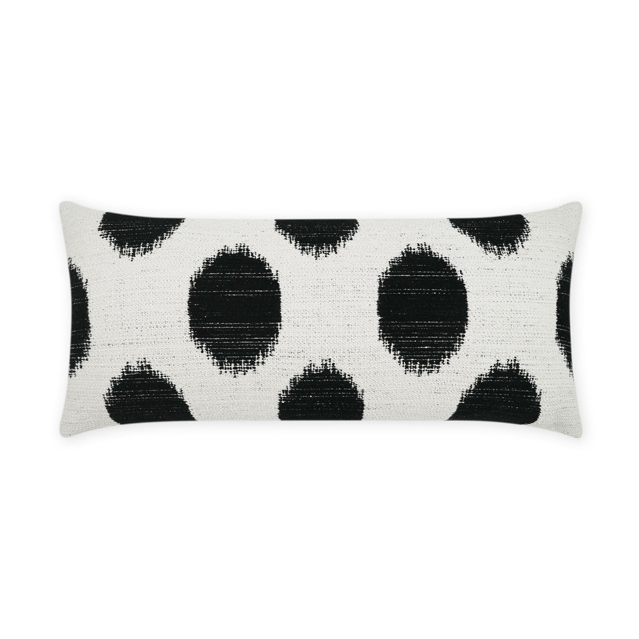D.V. KAP HOME   12" x 24" Outdoor Vianella Lumbar Pillow - Tuxedo Circular - Dots, Transitional    - OD-502-T-1224