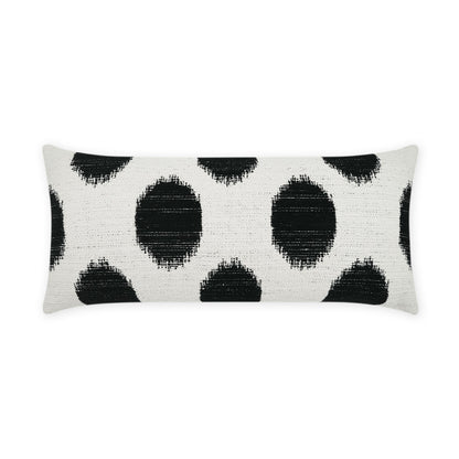 D.V. KAP HOME   12" x 24" Outdoor Vianella Lumbar Pillow - Tuxedo Circular - Dots, Transitional    - OD-502-T-1224