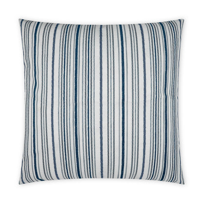 D.V. KAP HOME   22" x 22" Outdoor Accola Pillow - Indigo Stripes, Farmhouse, Beach    - OD-503-I-2222