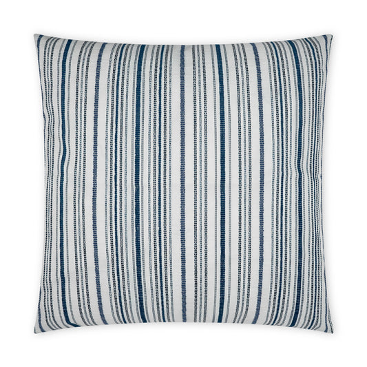 D.V. KAP HOME   22" x 22" Outdoor Accola Pillow - Indigo Stripes, Farmhouse, Beach    - OD-503-I-2222